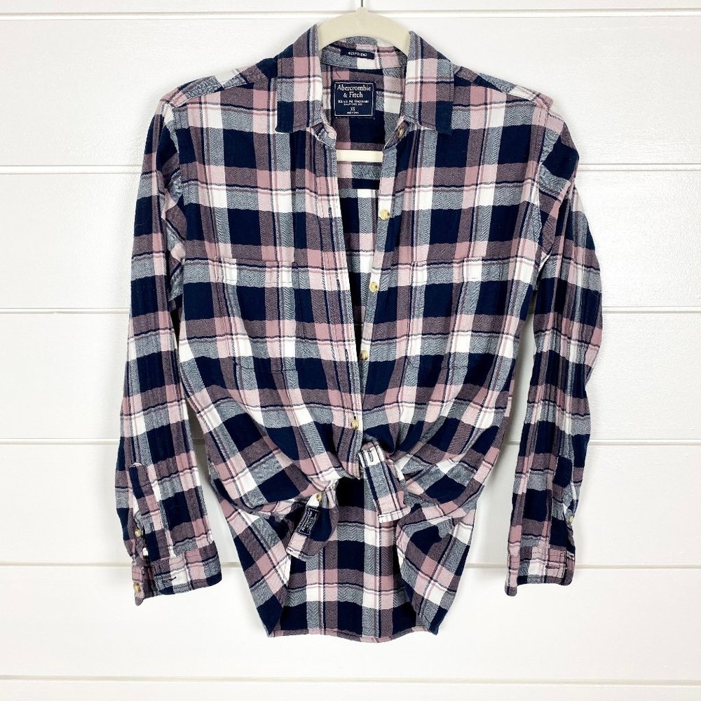 A&F Plaid Button up Shirt, XS.